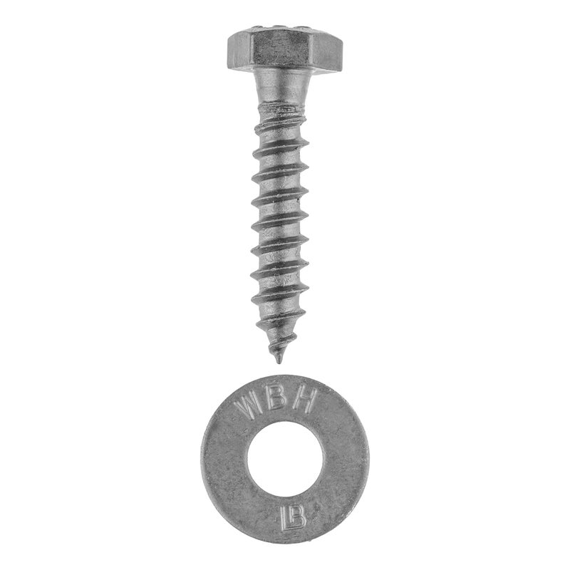 MAKERS BOLT 1/4 x 1 (100 Pack) Lag Screw Kit, 100 Screws and 100 washers, Hot Dip Galvanized, Meets ASME B18.2.1 Industrial/Commercial Grade by - Image 2